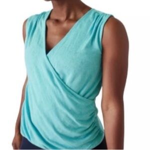 Athleta Breezy Wrap Tank Top in  - Aqua Blue -  Small